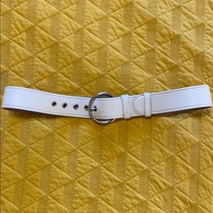 White Leather Prada Belt